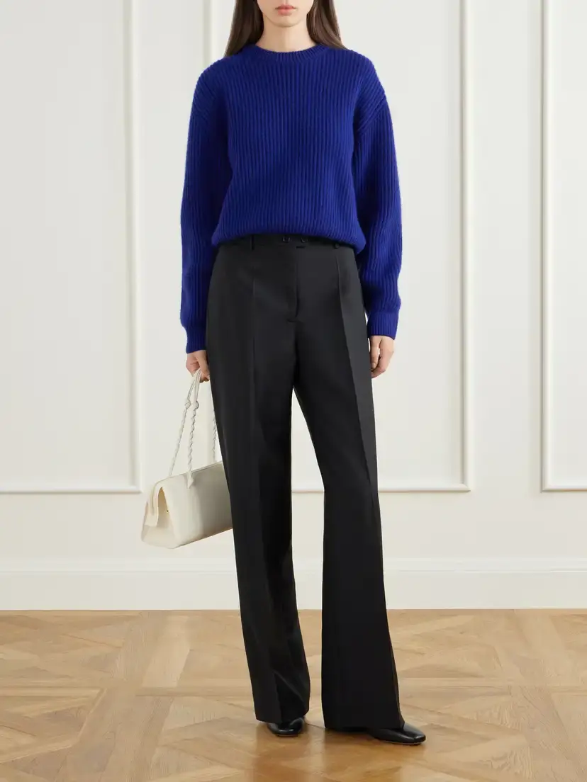 Jil Sander Wool And Mohair-blend Canvas Wide-leg Pants | Thumbnail 2 Jil Sander Wool And Mohair-blend Canvas Wide-leg Pants | Thumbnail 2