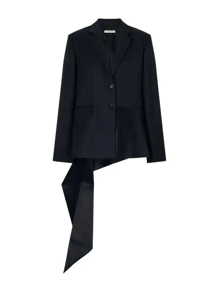 JW Anderson Trail Hem Satin-trimmed Wool-twill Jacket