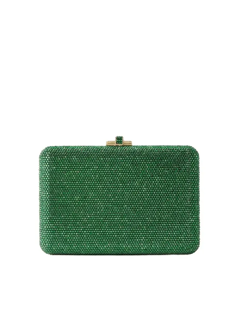 Judith Leiber Couture Slim Slide Crystal-embellished Gold-tone Clutch