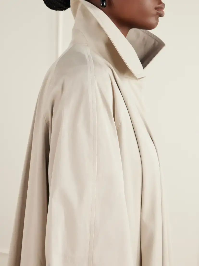 Nour Hammour Jane Graceful Pleated Cotton-blend Coat | Thumbnail 4 Nour Hammour Jane Graceful Pleated Cotton-blend Coat | Thumbnail 4