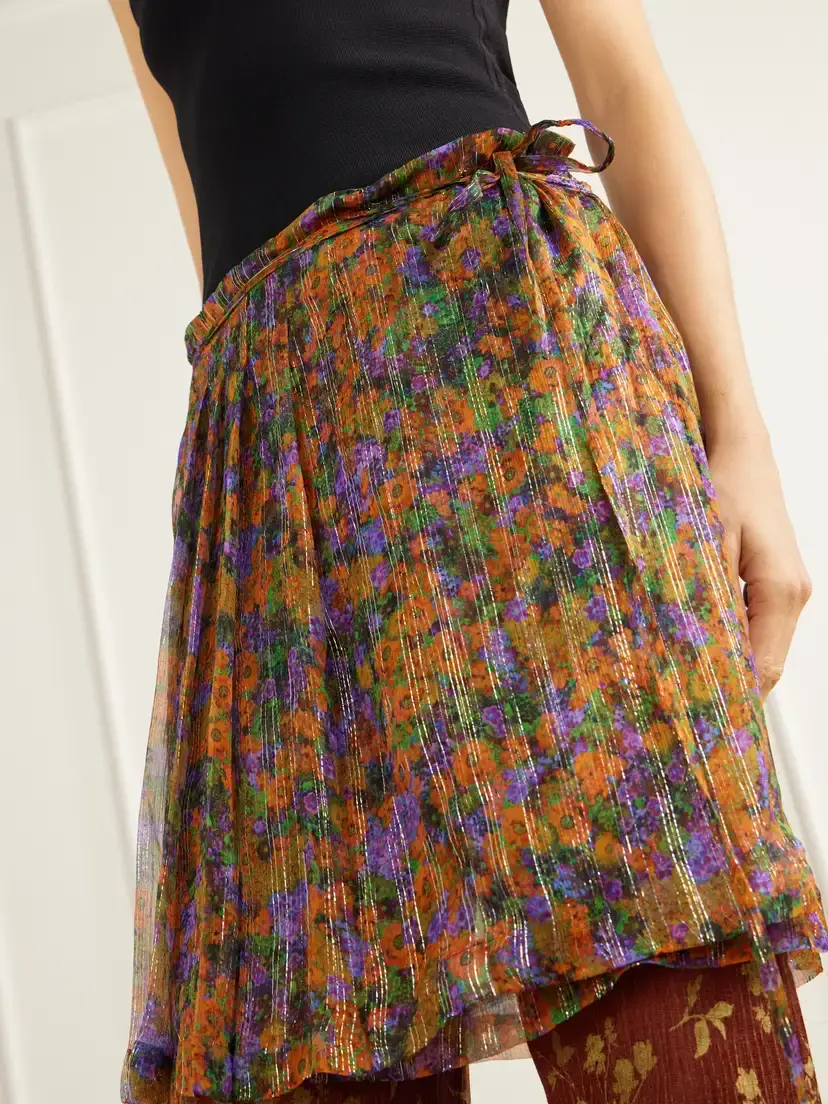 Dries Van Noten Floral-jacquard And Crepon Wide-leg Pants | Thumbnail 5 Dries Van Noten Floral-jacquard And Crepon Wide-leg Pants | Thumbnail 5