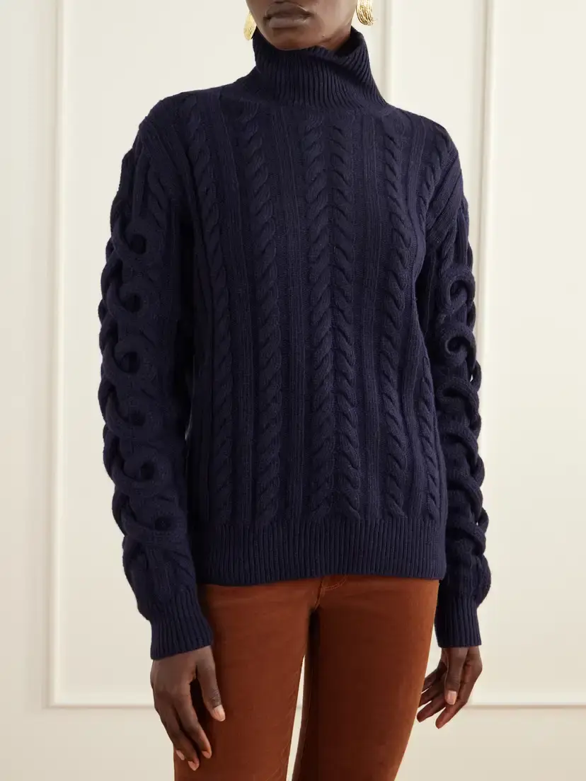 Etro Cable-knit Wool-blend Turtleneck Sweater | Thumbnail 3 Etro Cable-knit Wool-blend Turtleneck Sweater | Thumbnail 3