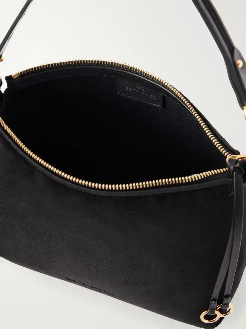 Etro Leather-trimmed Velvet Shoulder Bag | Thumbnail 5