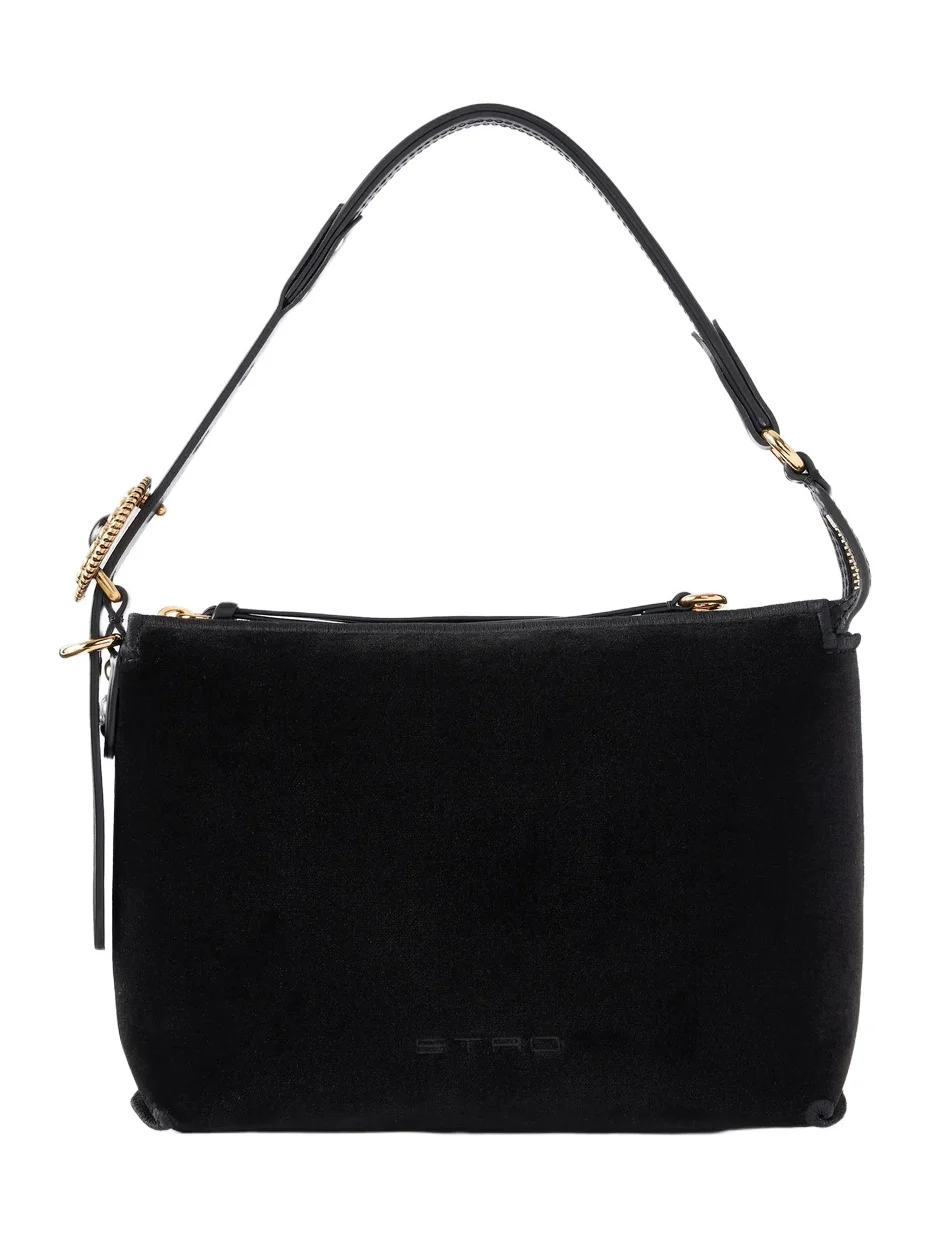 Etro Leather-trimmed Velvet Shoulder Bag