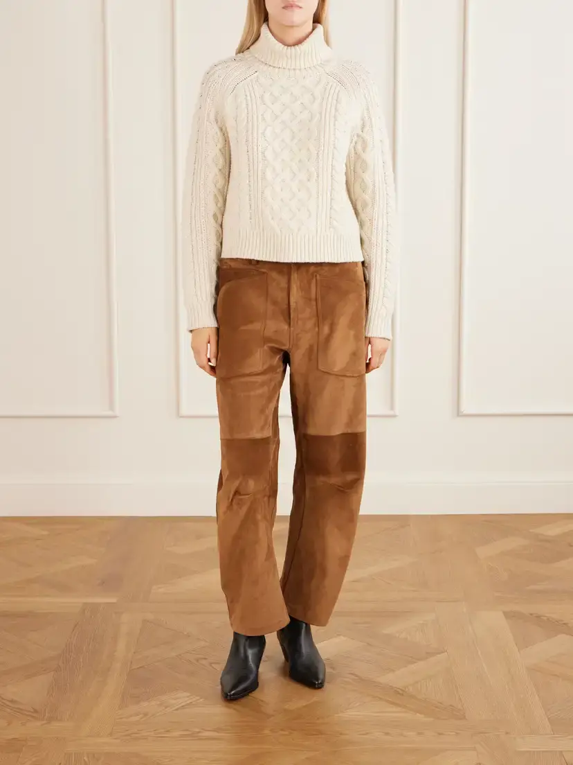 Nili Lotan Shon Suede Barrel-leg Pants | Thumbnail 2