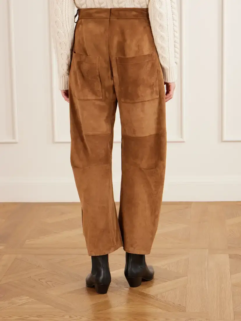 Nili Lotan Shon Suede Barrel-leg Pants | Thumbnail 4