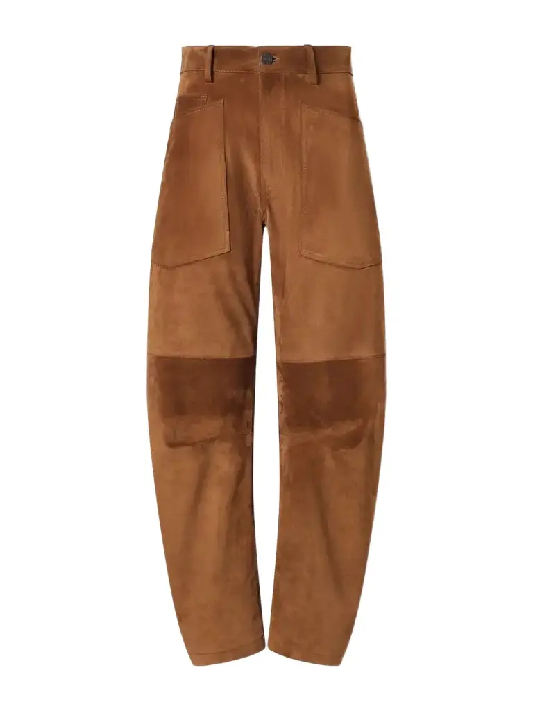Nili Lotan Shon Suede Barrel-leg Pants