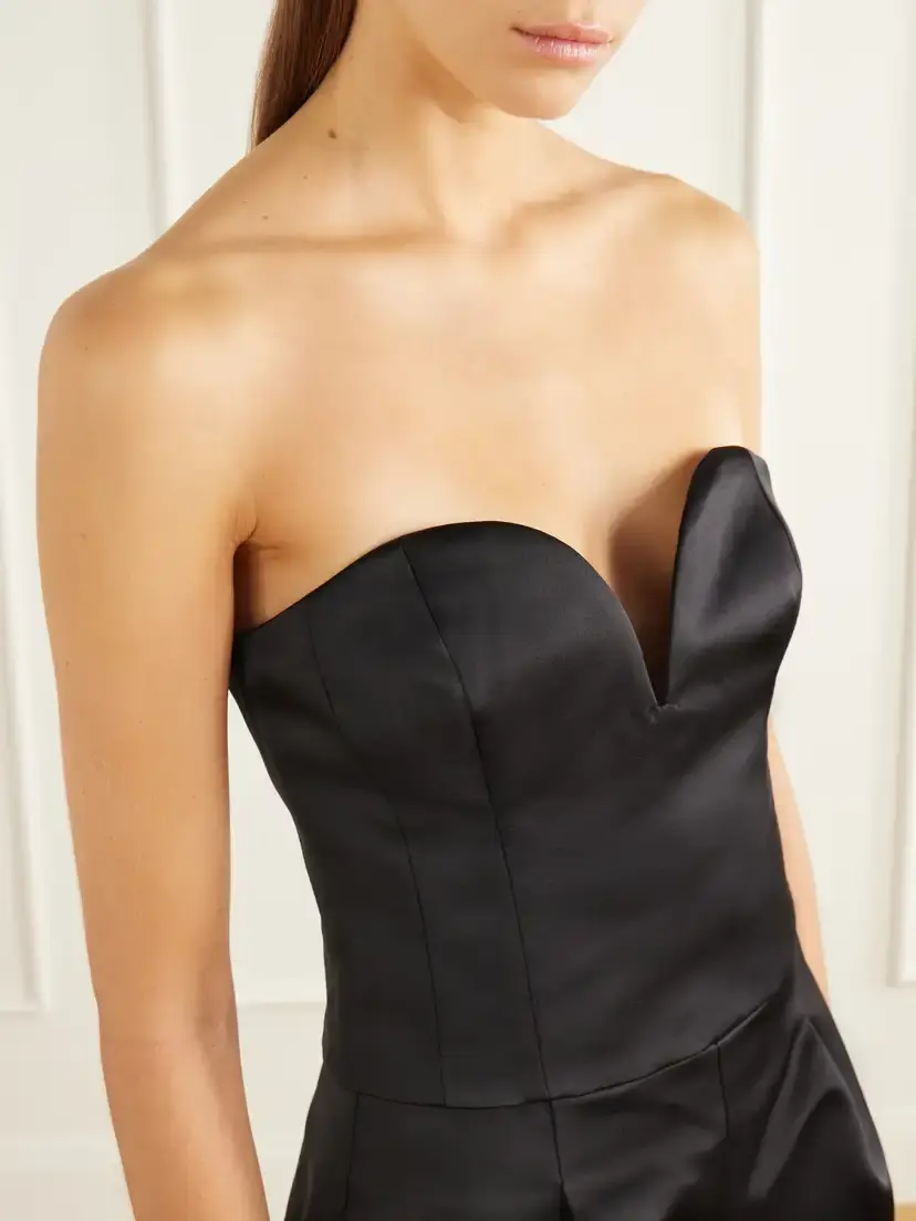 Ulla Johnson Ottavia Cropped Bustier Duchesse-satin Top | Thumbnail 4