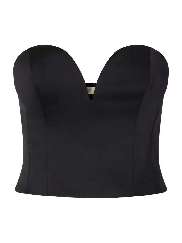 Ottavia Cropped Bustier Duchesse-satin Top Ottavia Cropped Bustier Duchesse-satin Top