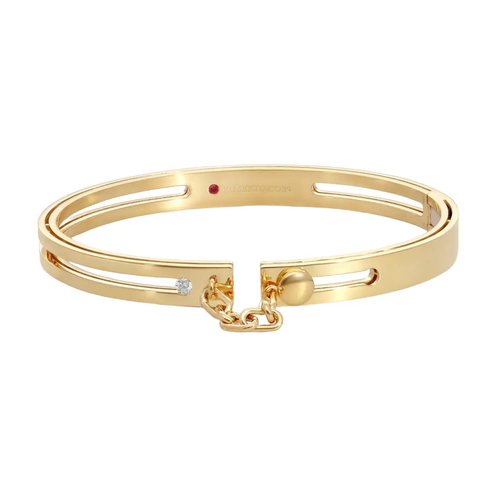 Roberto Coin Navarra 18K Yellow Gold Diamond Bangle Bracelet by The Solist Roberto Coin Navarra 18K Yellow Gold Diamond Bangle Bracelet by The Solist