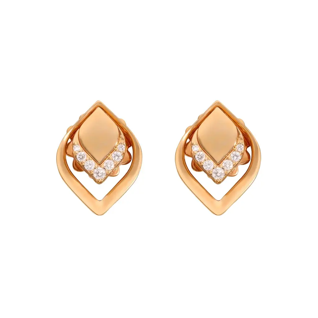 Roberto Coin Roberto Coin Petal 18K Rose Gold Diamond Stud Earrings by The Solist