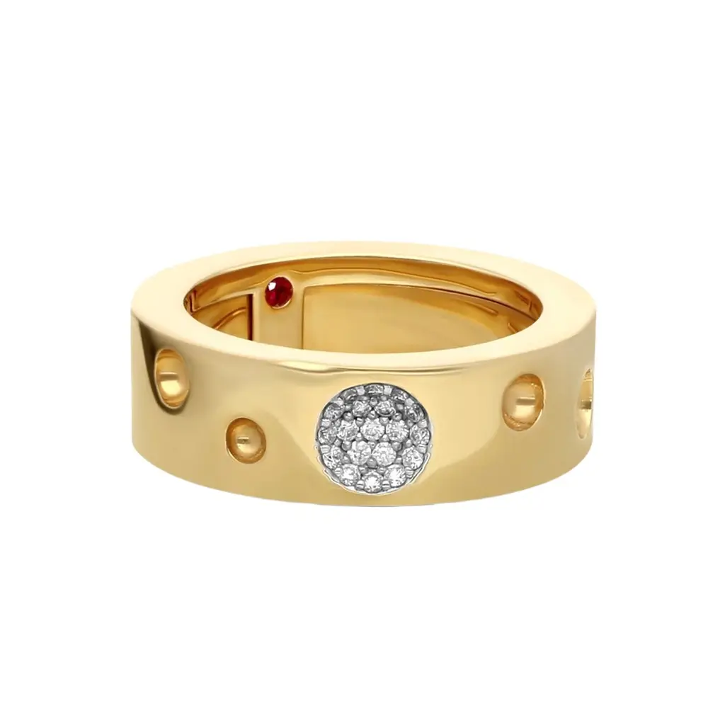 Roberto Coin Pois Moi Luna 18K Yellow Gold Diamond Band Ring Sz. 6.5 by The Solist