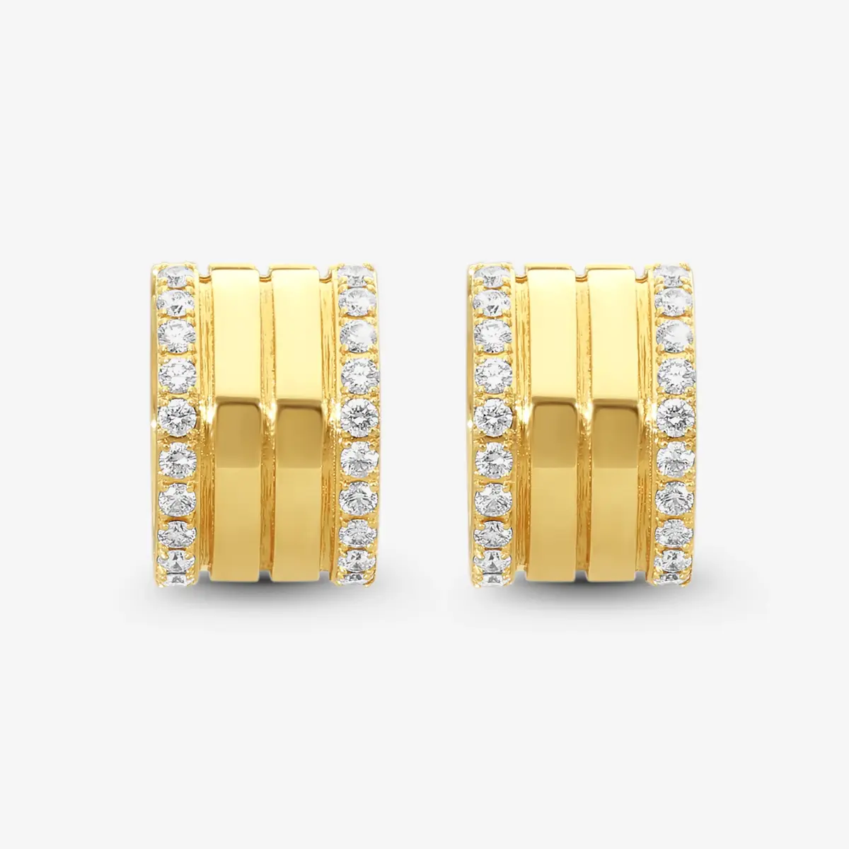 Roberto Coin Roberto Coin Portofino 18K Yellow Gold Diamond 4-Row Hoop Earrings by The Solist | Thumbnail 2 Roberto Coin Roberto Coin Portofino 18K Yellow Gold Diamond 4-Row Hoop Earrings by The Solist | Thumbnail 2