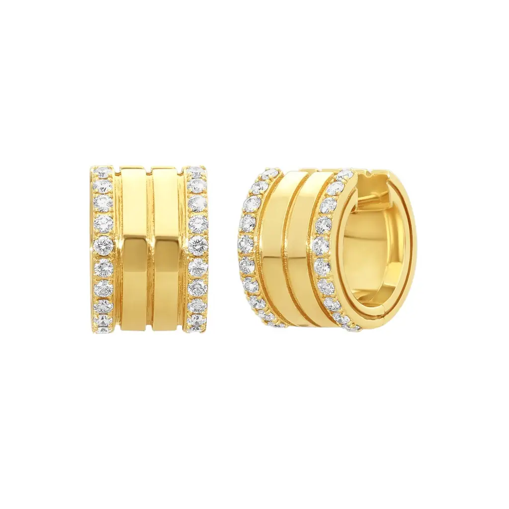 Roberto Coin Roberto Coin Portofino 18K Yellow Gold Diamond 4-Row Hoop Earrings by The Solist