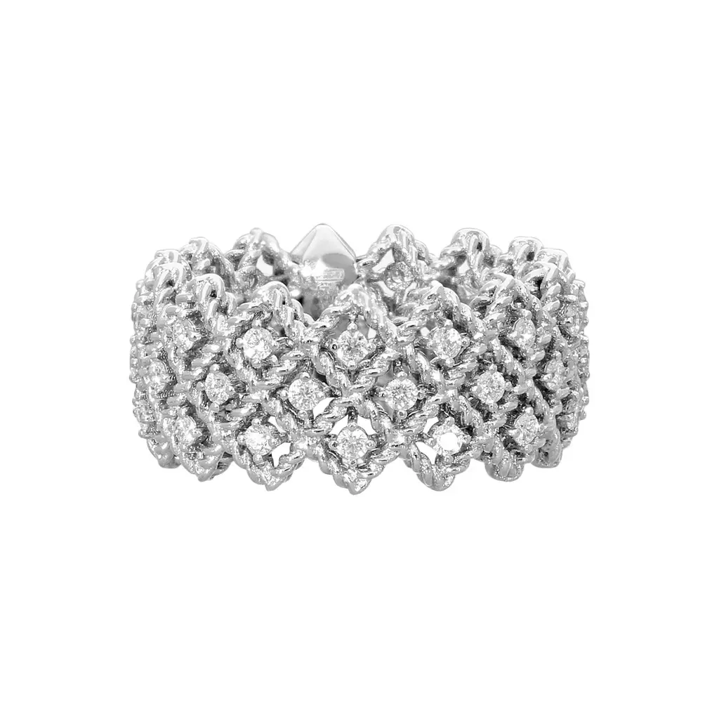 Roberto Coin Roman Barocco 18K White Gold Diamond Ring Sz. 6.5 by The Solist