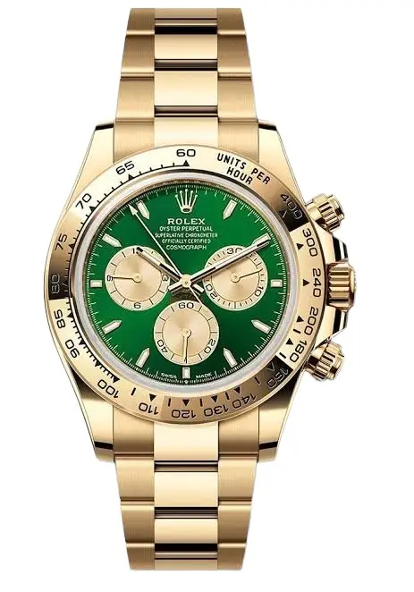 THE COVET Rolex Cosmograph Daytona 18K Yellow Gold Green Dial Automatic Men's Watch by The Solist
