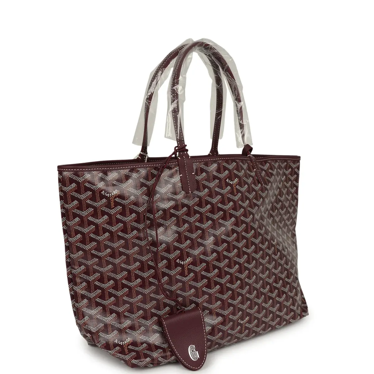 goyard Goyard Goyardine Canvas Burgundy Saint Louis PM Tote Palladium Hardware | Thumbnail 2