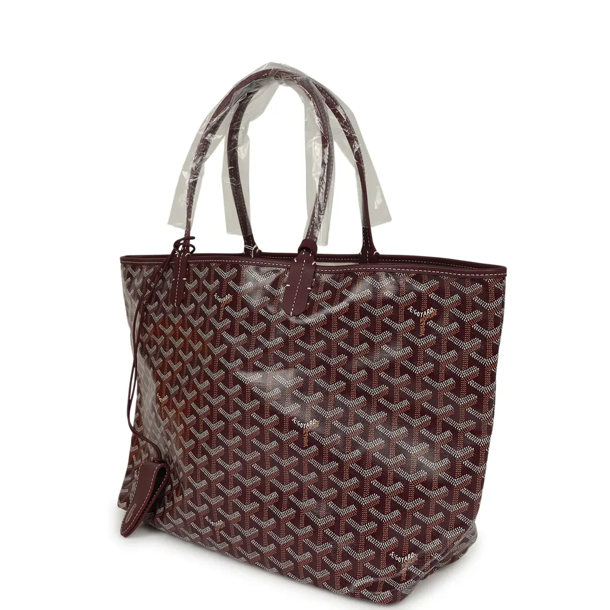 goyard Goyard Goyardine Canvas Burgundy Saint Louis PM Tote Palladium Hardware | Thumbnail 5