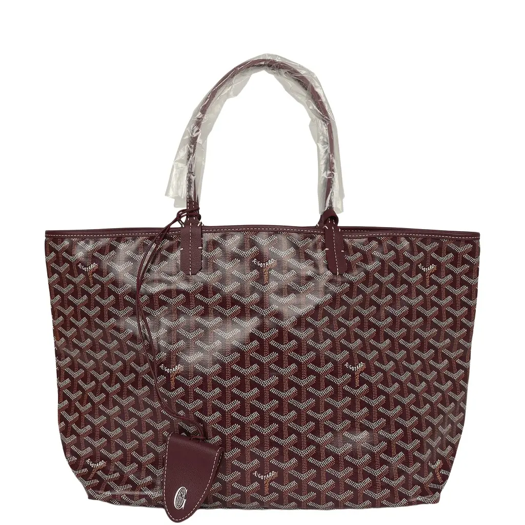 goyard Goyard Goyardine Canvas Burgundy Saint Louis PM Tote Palladium Hardware