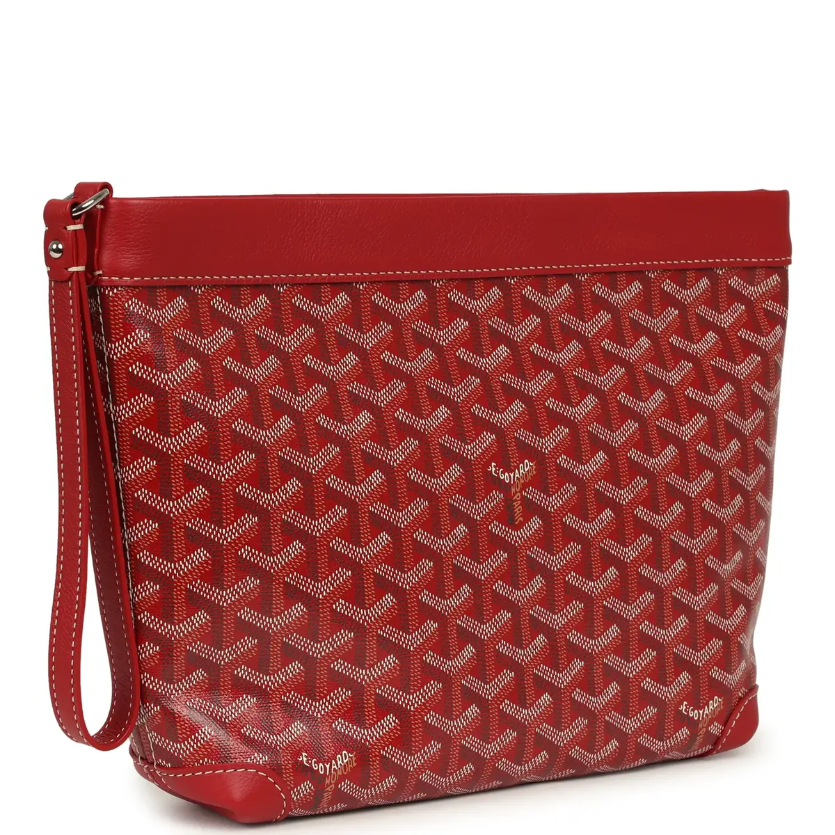 goyard Goyard Goyardine Canvas Red Conti Pouch Palladium Hardware | Thumbnail 2 goyard Goyard Goyardine Canvas Red Conti Pouch Palladium Hardware | Thumbnail 2