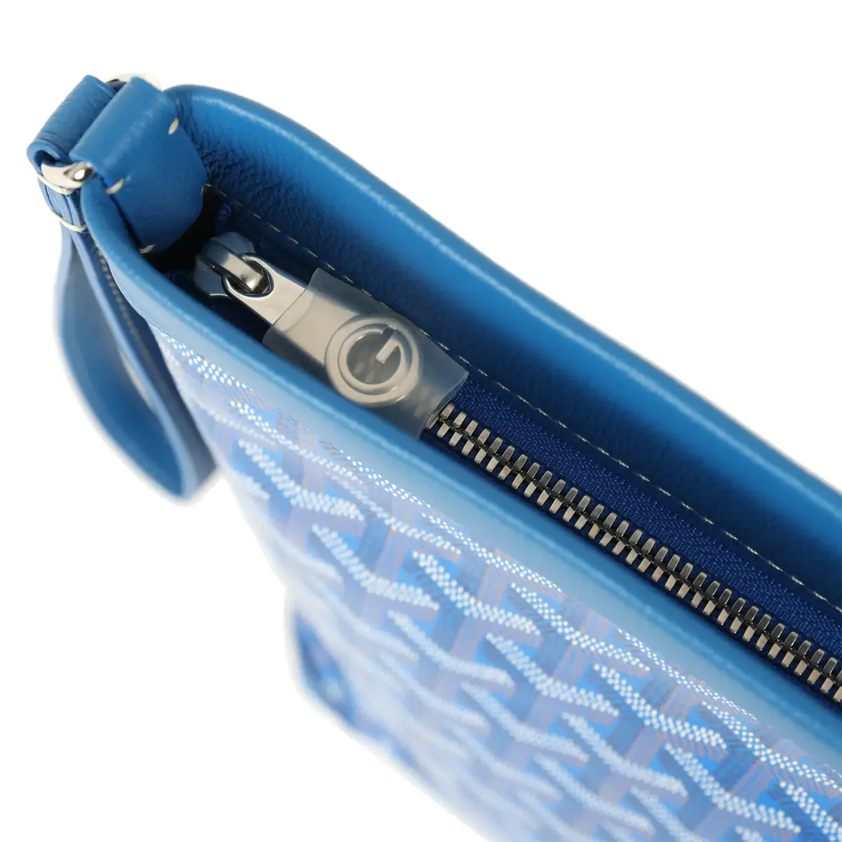 goyard Goyard Goyardine Canvas Sky Blue Conti Pouch Palladium Hardware | Thumbnail 8 goyard Goyard Goyardine Canvas Sky Blue Conti Pouch Palladium Hardware | Thumbnail 8