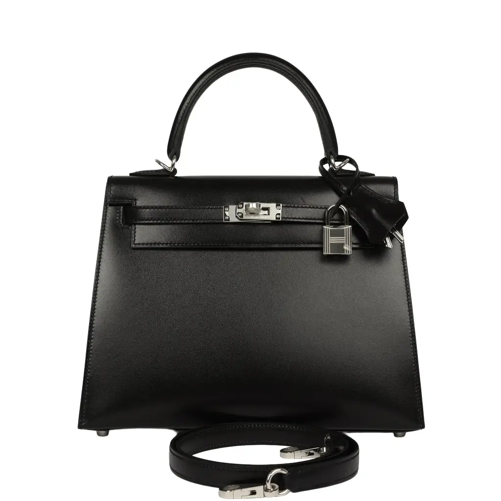 Hermes Kelly Sellier 25 Black Box Palladium Hardware Hermes Kelly Sellier 25 Black Box Palladium Hardware