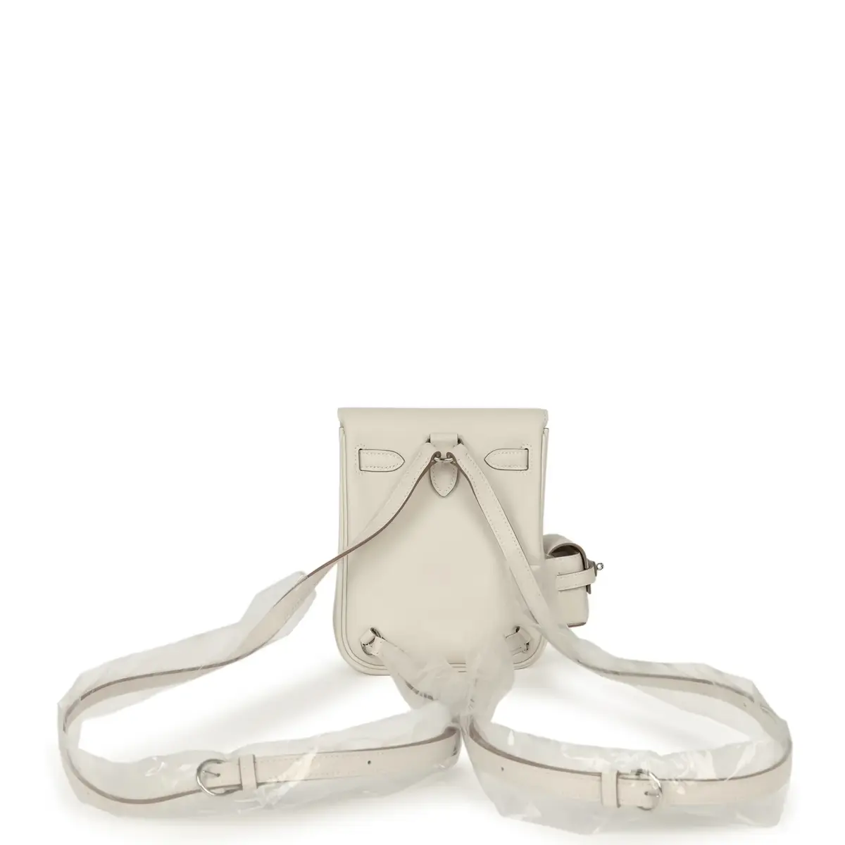 HERMÈS Hermes Mini Kelly Jump Backpack Gris Pale Swift Palladium Hardware | Thumbnail 4 HERMÈS Hermes Mini Kelly Jump Backpack Gris Pale Swift Palladium Hardware | Thumbnail 4