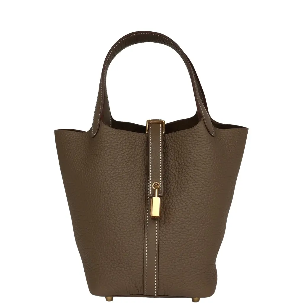 Hermes Picotin Lock 18 Etoupe Clemence Gold Hardware Hermes Picotin Lock 18 Etoupe Clemence Gold Hardware