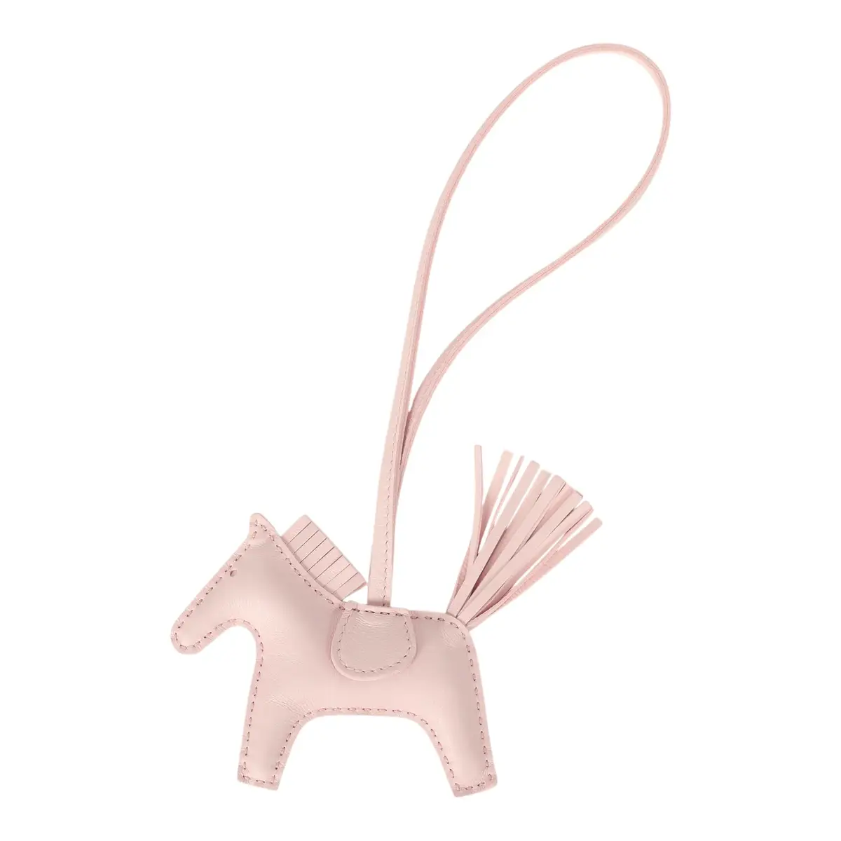 HERMÈS Hermes Rodeo Bag Charm PM Rose Darling Milo Lambskin