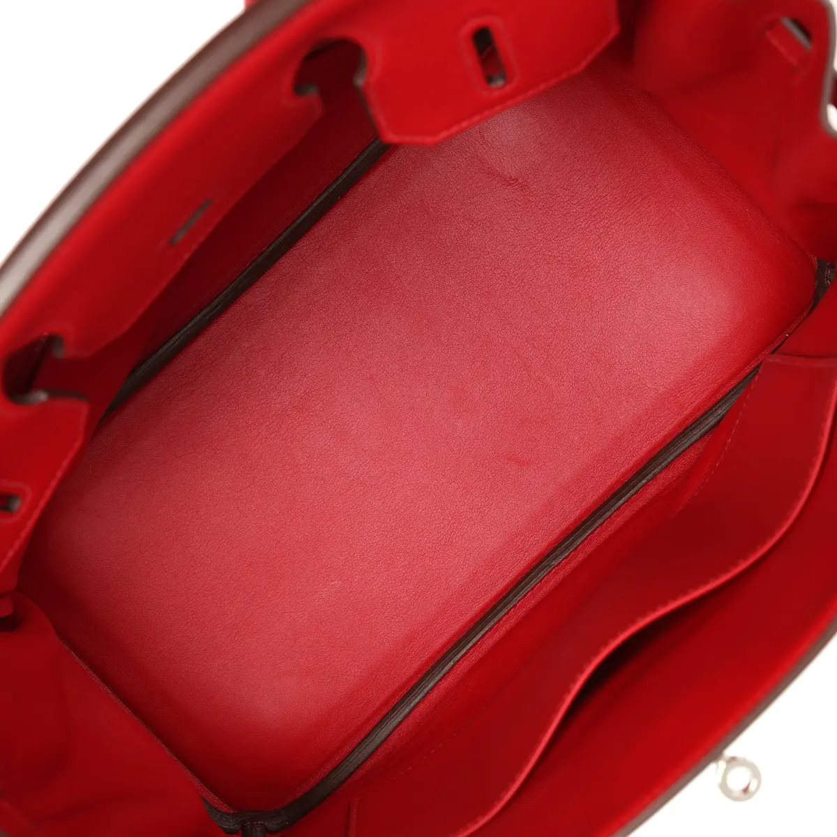HERMÈS Pre-owned Hermes Birkin 30 Tressage De Cuir Rouge Piment Swift, Rouge H, Rouge De Coeur Epsom Palladium Hardware | Thumbnail 8 HERMÈS Pre-owned Hermes Birkin 30 Tressage De Cuir Rouge Piment Swift, Rouge H, Rouge De Coeur Epsom Palladium Hardware | Thumbnail 8