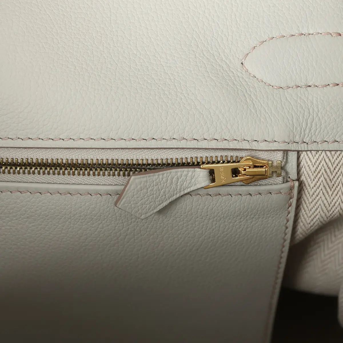 HERMÈS Pre-owned Hermes Birkin 35 Gris Caillou Grizzly, Gris Pale Evercolor Permabrass Hardware | Thumbnail 9