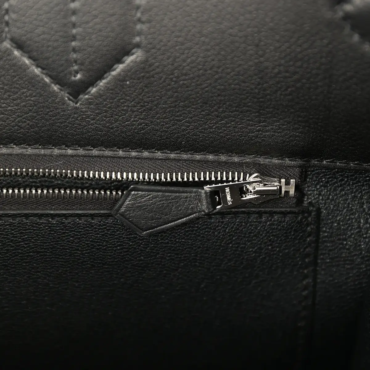 HERMÈS Pre-owned Hermes Birkin HAC a Relier 40 Black Evergrain Palladium Hardware | Thumbnail 9