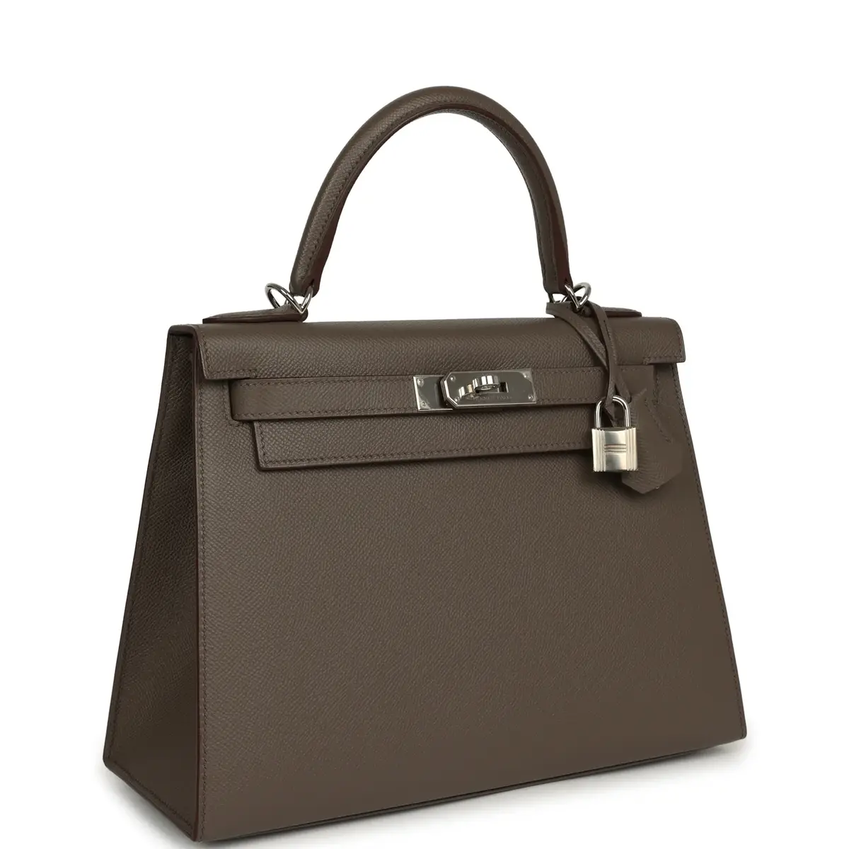HERMÈS Pre-owned Hermes Kelly Sellier 28 Etain Epsom Palladium Hardware | Thumbnail 2