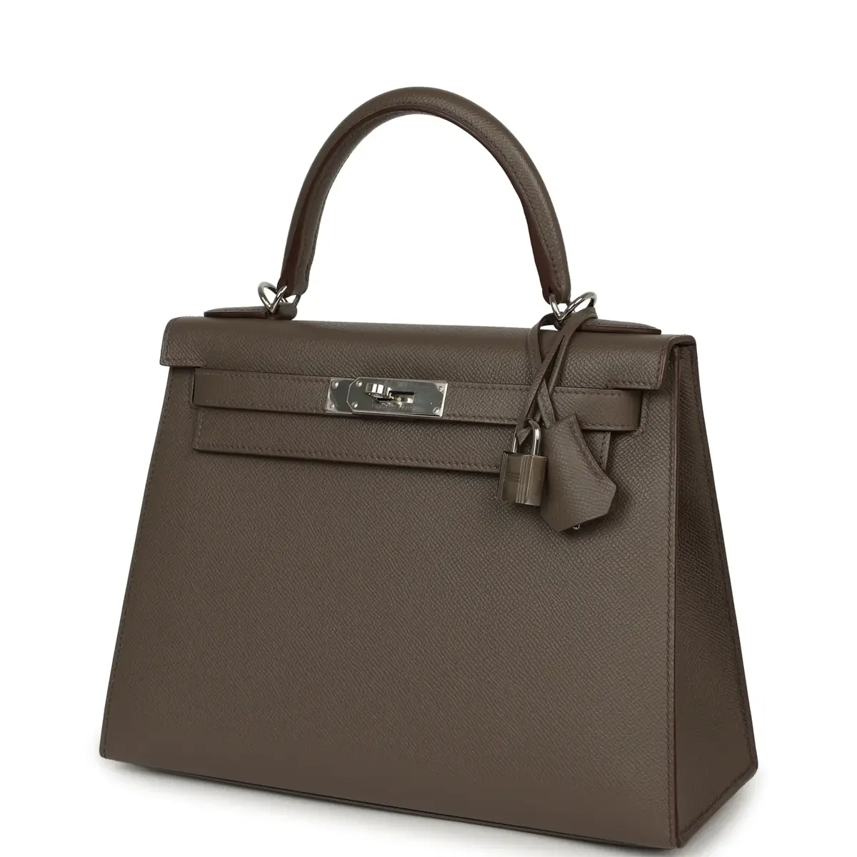 HERMÈS Pre-owned Hermes Kelly Sellier 28 Etain Epsom Palladium Hardware | Thumbnail 5