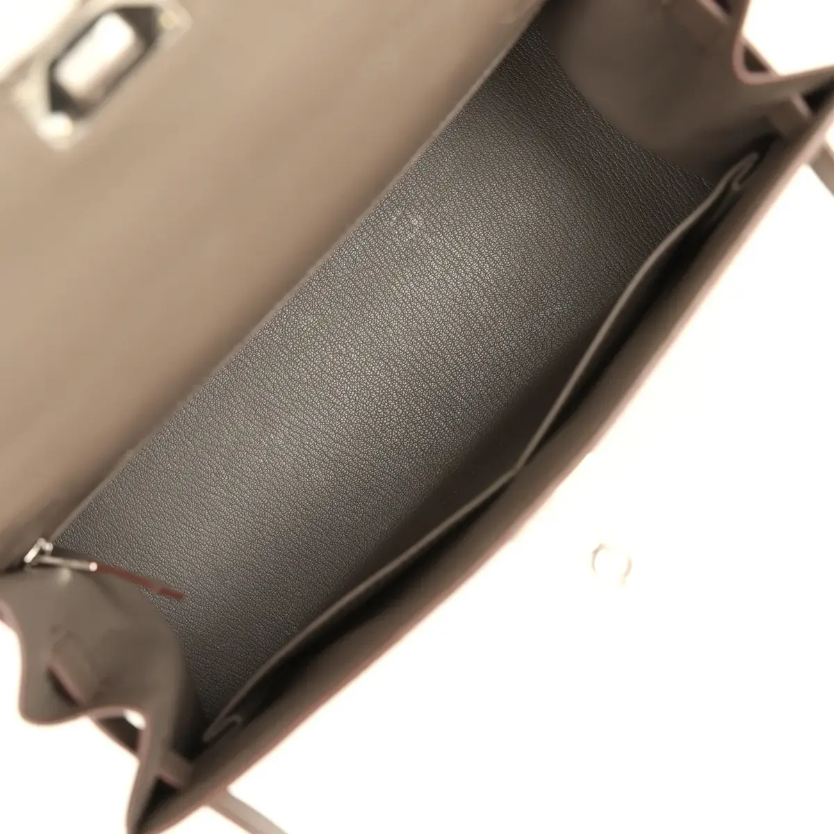 HERMÈS Pre-owned Hermes Kelly Sellier 28 Etain Epsom Palladium Hardware | Thumbnail 8
