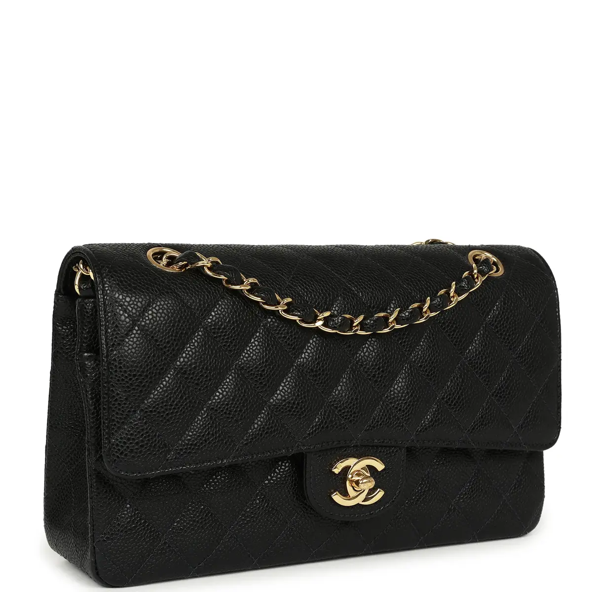 Chanel Vintage Chanel Medium Classic Double Flap Bag Black Caviar Gold Hardware | Thumbnail 2 Chanel Vintage Chanel Medium Classic Double Flap Bag Black Caviar Gold Hardware | Thumbnail 2