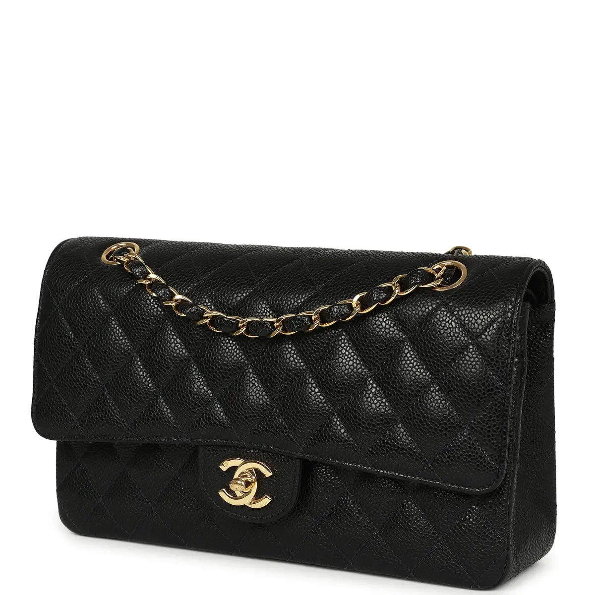 Chanel Vintage Chanel Medium Classic Double Flap Bag Black Caviar Gold Hardware | Thumbnail 5 Chanel Vintage Chanel Medium Classic Double Flap Bag Black Caviar Gold Hardware | Thumbnail 5