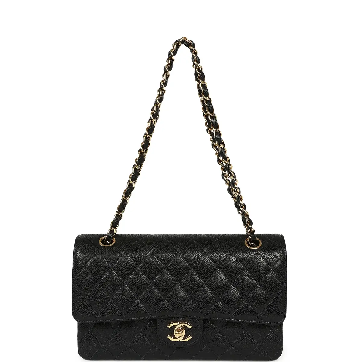 Chanel Vintage Chanel Medium Classic Double Flap Bag Black Caviar Gold Hardware | Thumbnail 7 Chanel Vintage Chanel Medium Classic Double Flap Bag Black Caviar Gold Hardware | Thumbnail 7