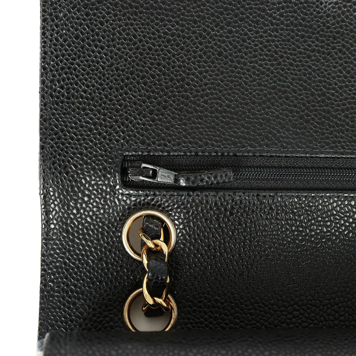 Chanel Vintage Chanel Medium Classic Double Flap Bag Black Caviar Gold Hardware | Thumbnail 8 Chanel Vintage Chanel Medium Classic Double Flap Bag Black Caviar Gold Hardware | Thumbnail 8