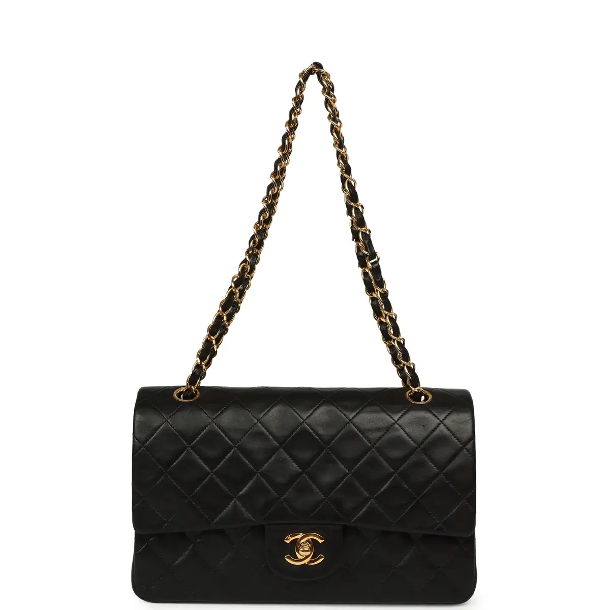 Chanel Vintage Chanel Medium Classic Double Flap Bag Black Lambskin Gold Hardware | Thumbnail 7 Chanel Vintage Chanel Medium Classic Double Flap Bag Black Lambskin Gold Hardware | Thumbnail 7