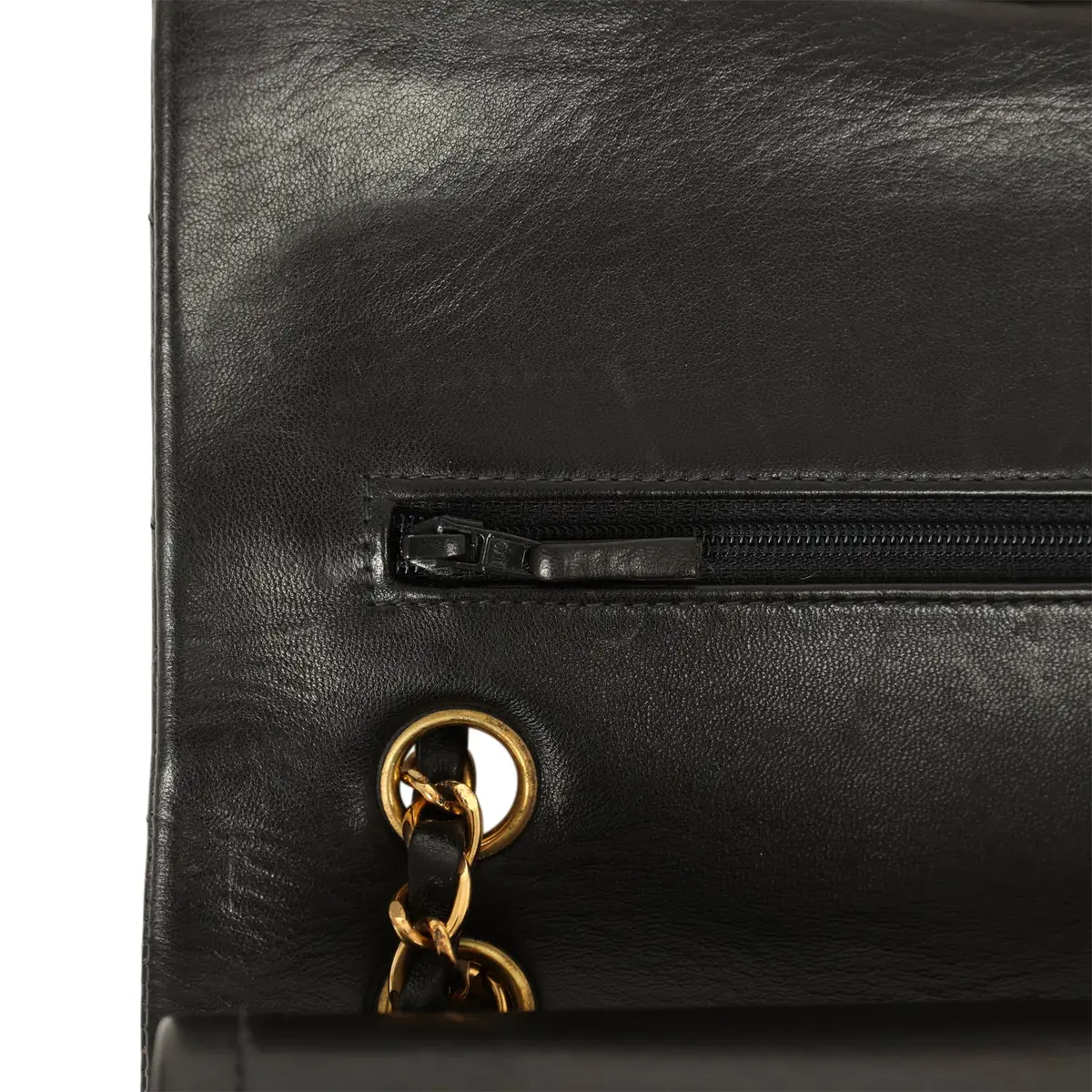 Chanel Vintage Chanel Medium Classic Double Flap Bag Black Lambskin Gold Hardware | Thumbnail 8 Chanel Vintage Chanel Medium Classic Double Flap Bag Black Lambskin Gold Hardware | Thumbnail 8