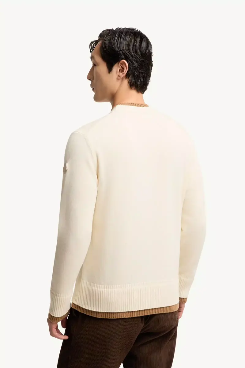 Moncler Leather Logo Wool & Cashmere Blend Sweater | Thumbnail 6