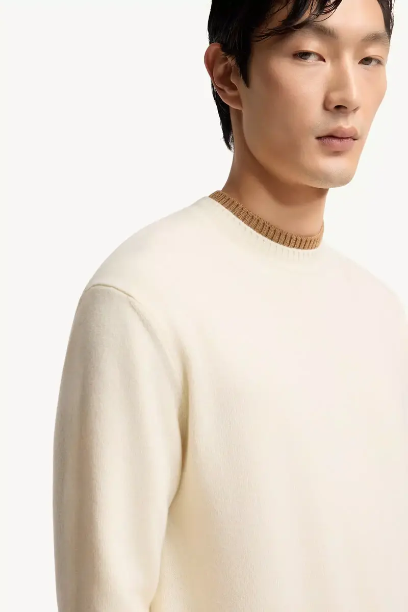 Moncler Leather Logo Wool & Cashmere Blend Sweater | Thumbnail 7