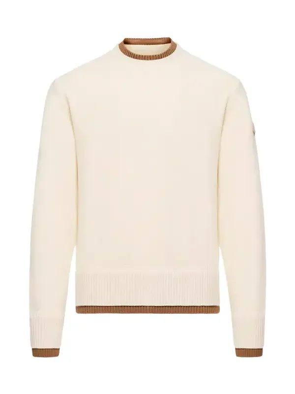 Moncler Leather Logo Wool & Cashmere Blend Sweater