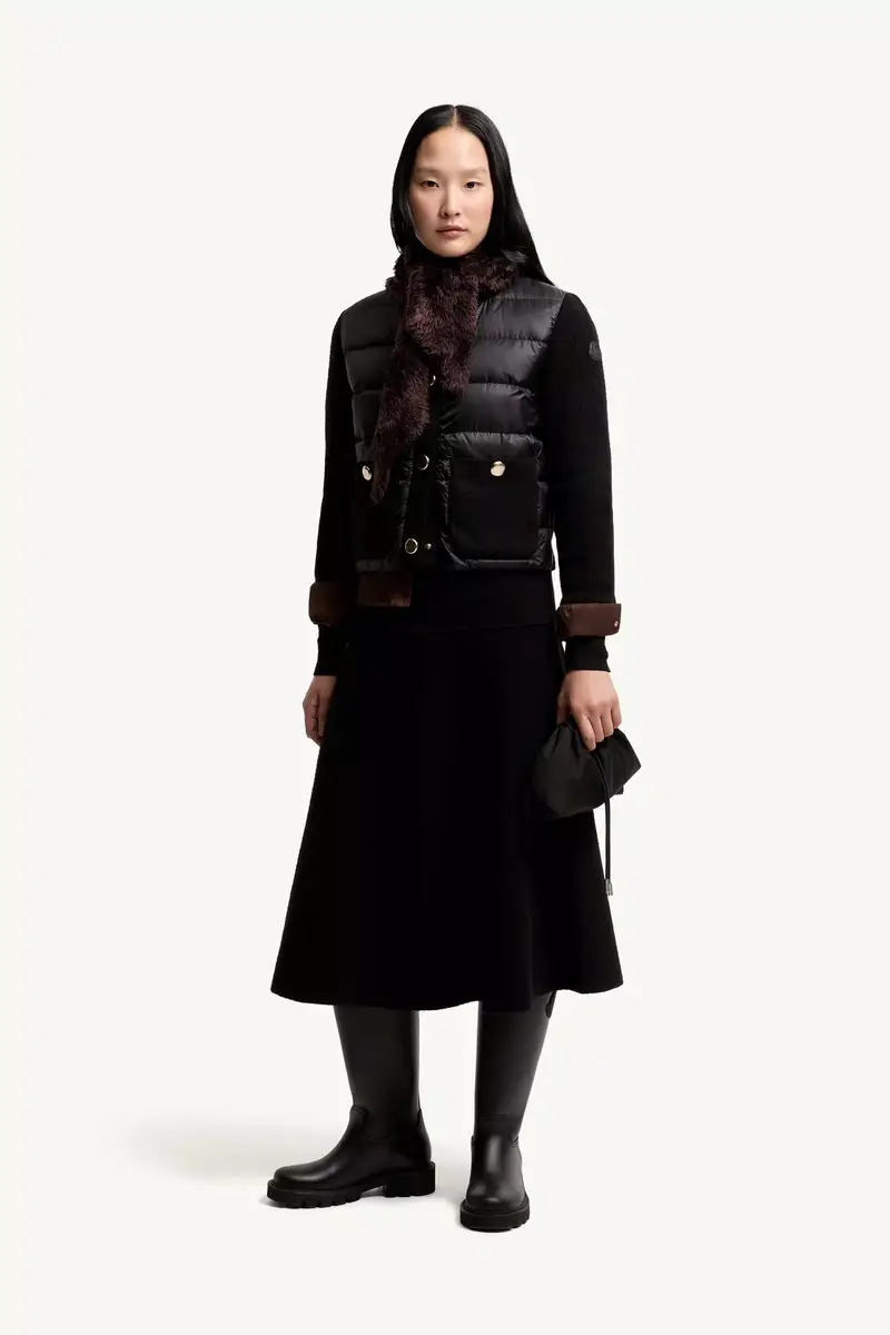 Moncler Bouclé Wool Blend Midi Skirt | Thumbnail 3