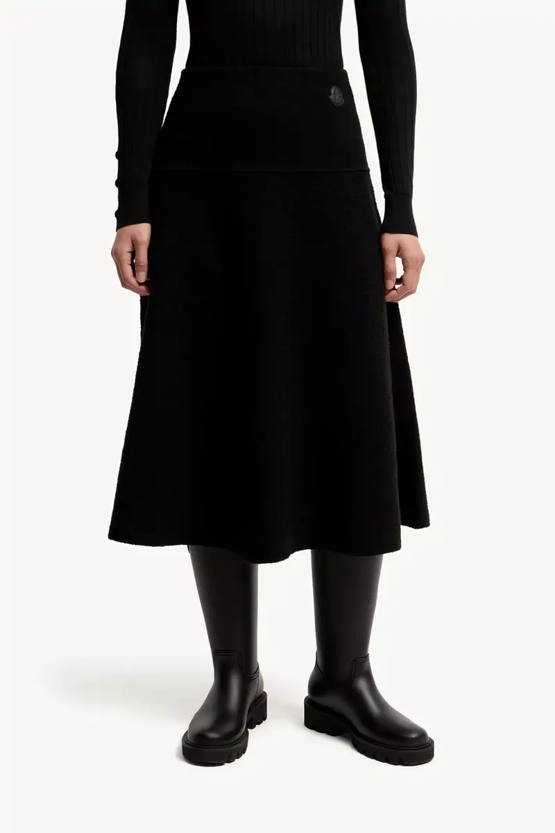 Moncler Bouclé Wool Blend Midi Skirt | Thumbnail 5