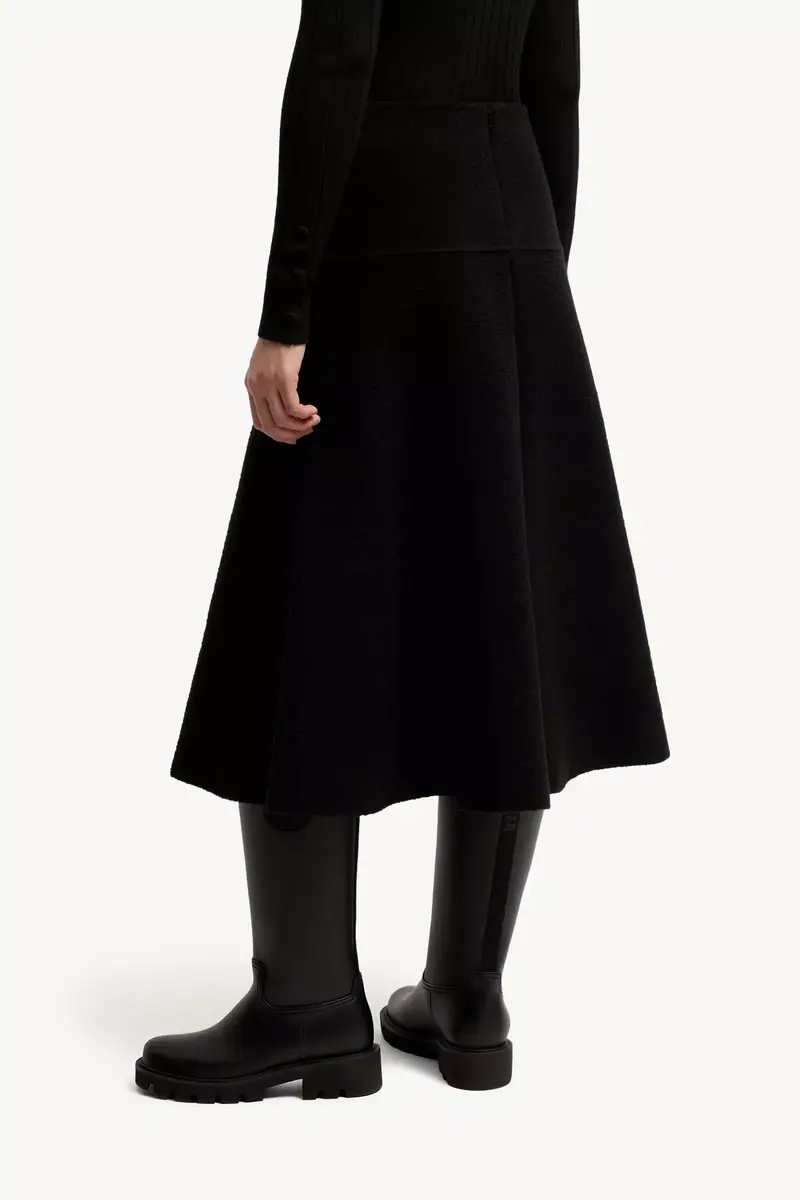 Moncler Bouclé Wool Blend Midi Skirt | Thumbnail 6