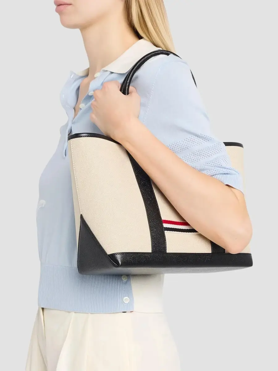 Thom Browne Women's Small Tool Canvas & Leather Tote Bag | Thumbnail 2 Thom Browne Women's Small Tool Canvas & Leather Tote Bag | Thumbnail 2