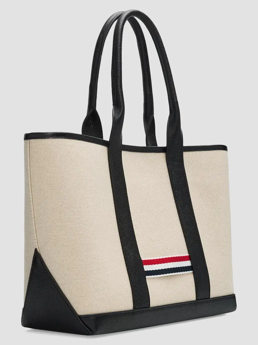 Thom Browne Women's Small Tool Canvas & Leather Tote Bag | Thumbnail 3 Thom Browne Women's Small Tool Canvas & Leather Tote Bag | Thumbnail 3