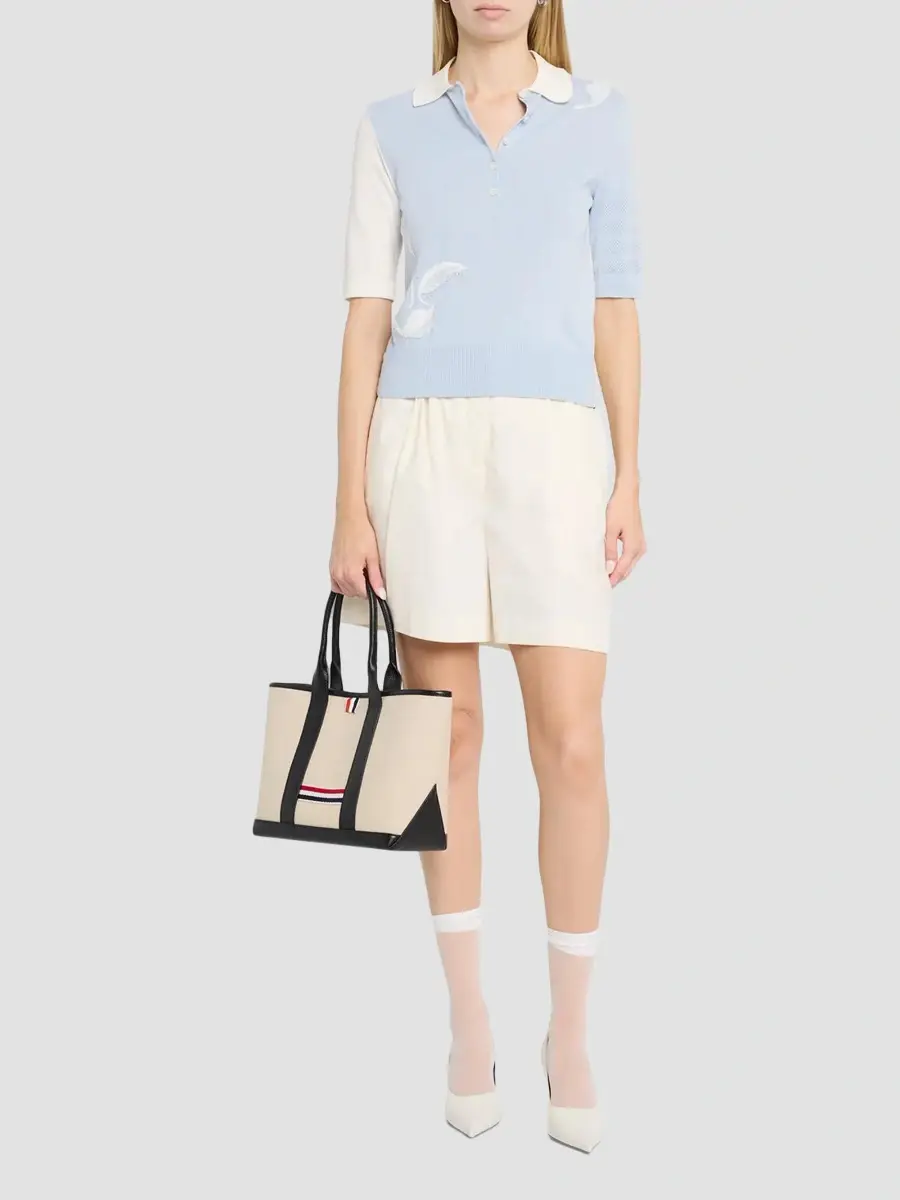 Thom Browne Women's Small Tool Canvas & Leather Tote Bag | Thumbnail 5 Thom Browne Women's Small Tool Canvas & Leather Tote Bag | Thumbnail 5